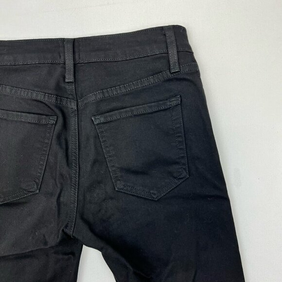 Just Black Womens Skinny Jeans Stretch Pockets Button Fly Raw Edge Mid Rise 24 - Picture 7 of 10